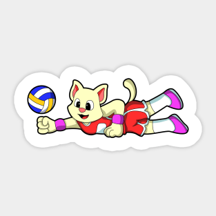 Cat at Sports with Volleyball Sticker